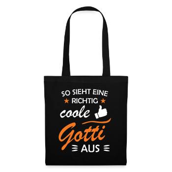 Gotti Geschenk Firmgotti Taufgotti - Stoffbeutel - Schwarz - Vorne