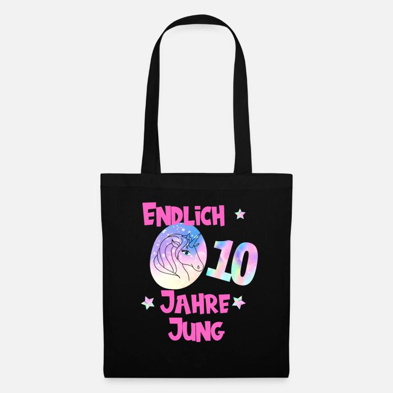 Geburtstag 10 Jahre,Geschenk,Geschenkidee - Stoffbeutel - Schwarz