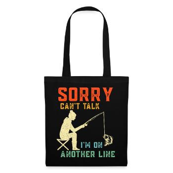Vintage Sorry I Can t Talk I m On Another Line - Tote Bag - black - Front