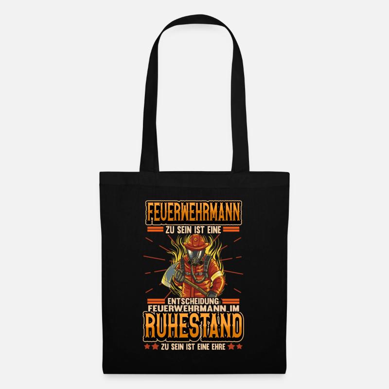 Feuerwehr Ruhestand Rente Pension Geschenk - Stoffbeutel - Schwarz