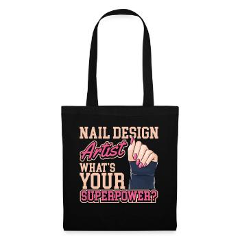 Nageldesign Kosmetik Nagelstudio Nagel - Stoffbeutel - Schwarz - Vorne
