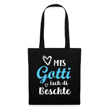 Mis Gotti isch di Beschte Taufgotti Geschenk - Stoffbeutel - Schwarz - Vorne