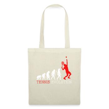 Tennisspieler Evolution Tennis Geschenk Tennisfan - Stoffbeutel - Natur - Vorne