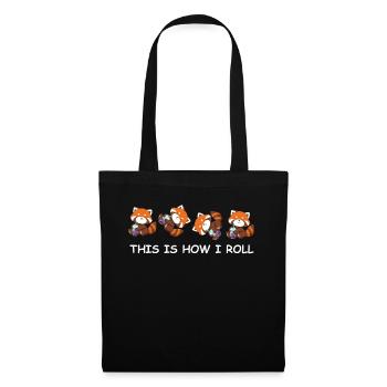 Bubble Tea Red Panda Gift This Is How I Roll - Tote Bag - black - Front