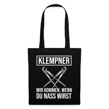 Klempner - Stoffbeutel - Schwarz - Vorne