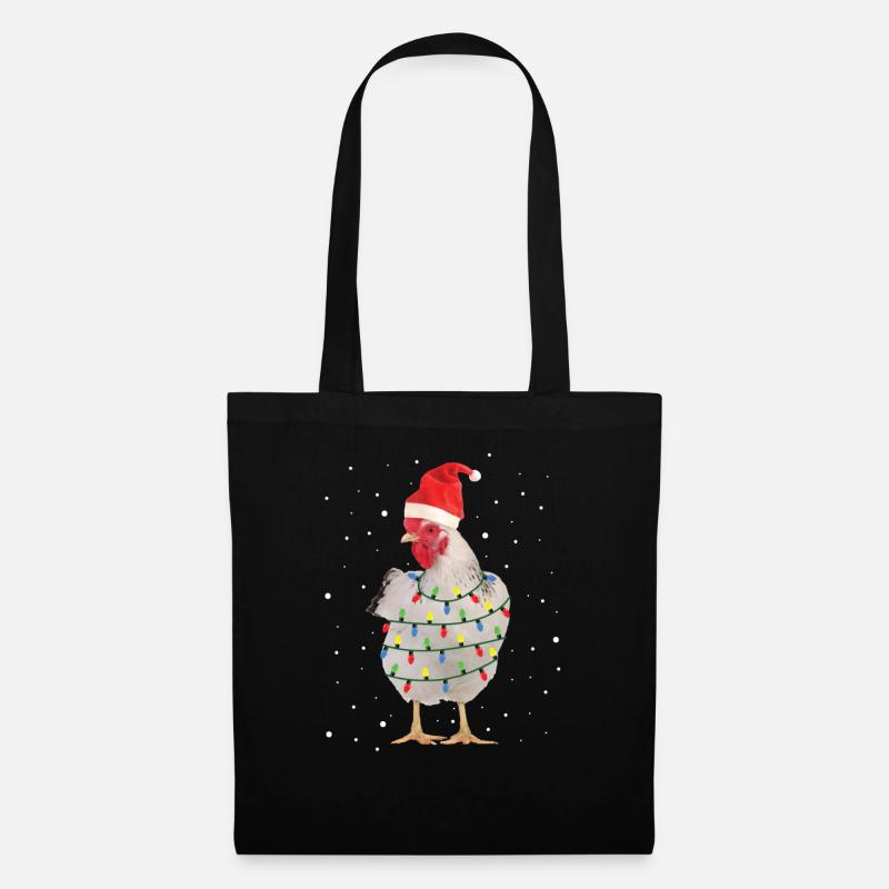 Weihnachtshuhn - Stoffbeutel - Schwarz