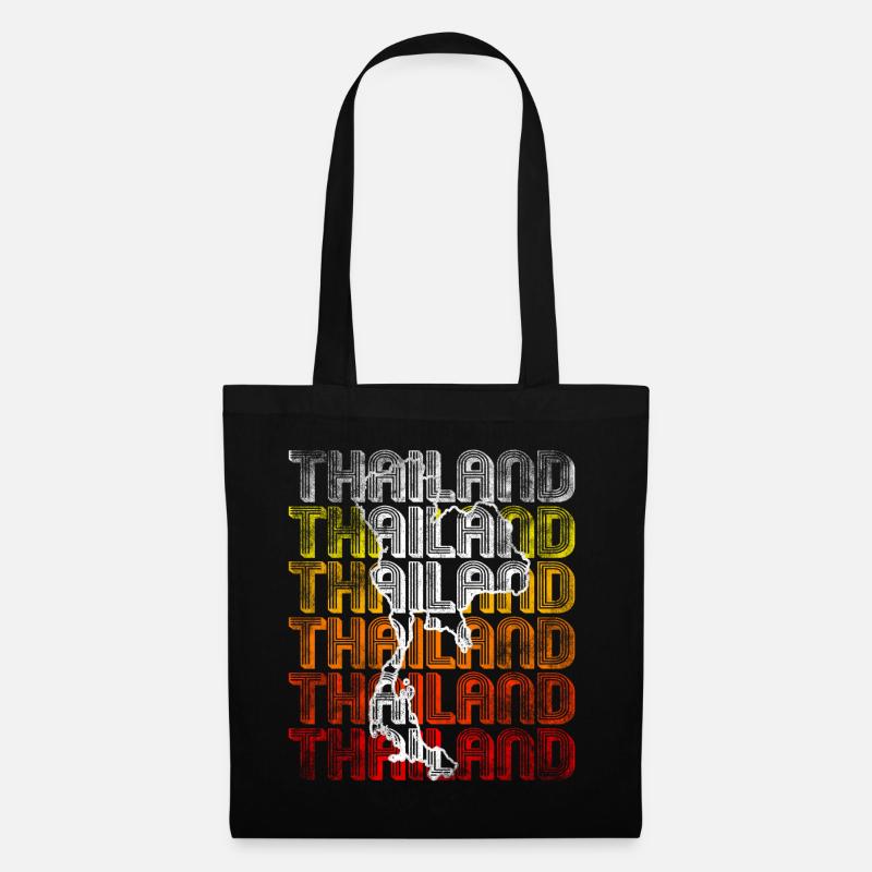 Retro Thailand - Stoffbeutel - Schwarz