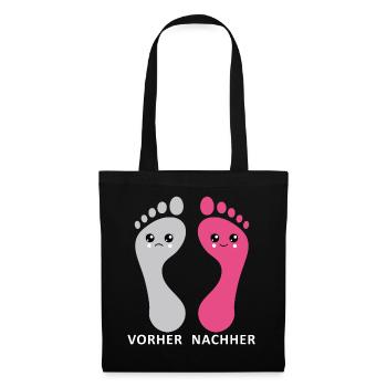 Fußpflege Pediküre Podologe Nagelstudio Geschenk - Stoffbeutel - Schwarz - Vorne
