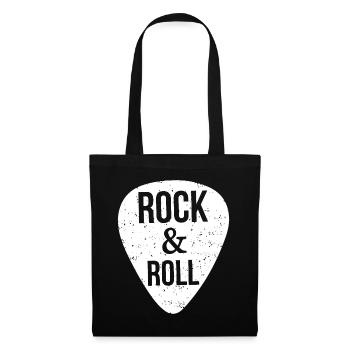 Rock and Roll, Gitarrenpickel - Stoffbeutel - Schwarz - Vorne