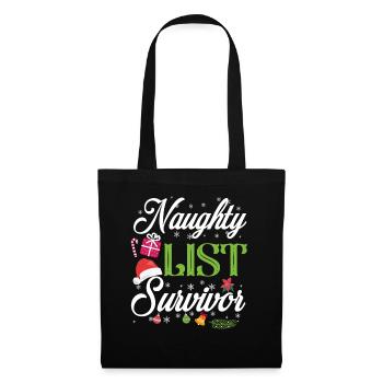 Weihnachten Naughty List Survivor - Stoffbeutel - Schwarz - Vorne