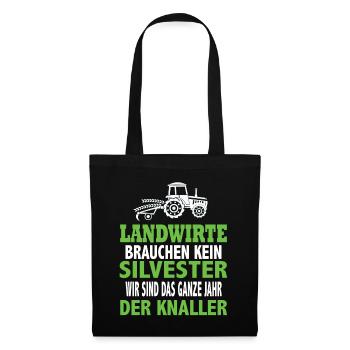 Landwirtschaft Landwirte Bauern Bauernkind Traktor - Stoffbeutel - Schwarz - Vorne
