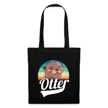 Cadeau animal mignon de loutre - Sac en tissu - noir - Devant