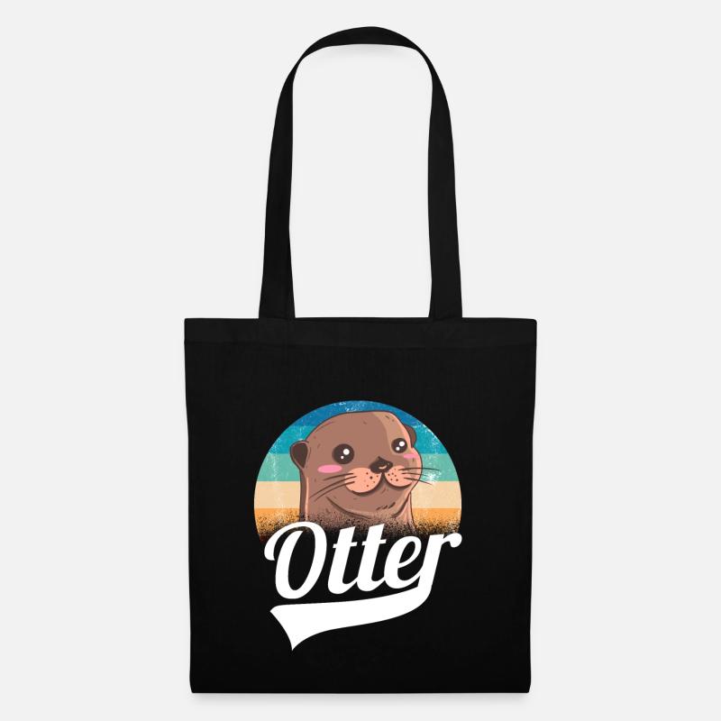 Otter Niedlich Tier Geschenk - Stoffbeutel - Schwarz