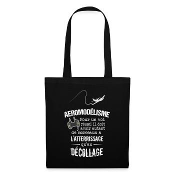 Cadeau modélisme - Pour un vol réussi il faut... - Sac en tissu - noir - Devant