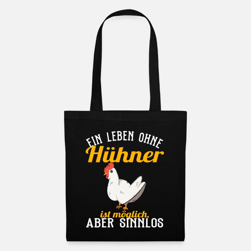 Huhn - Ein Leben ohne Hühner - Stoffbeutel - Schwarz