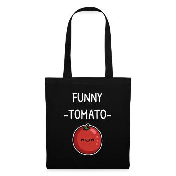 lustige Tomate - Stoffbeutel - Schwarz - Vorne