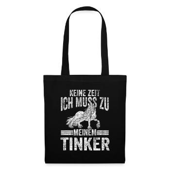 Tinker Pferd Pferdebesitzer Reitverein Reiten Gesc - Stoffbeutel - Schwarz - Vorne