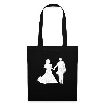 Mariée de mariage de mariage - Sac en tissu - noir - Devant