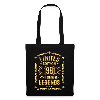 Né en 1981 - anniversaire de légende né en 1981 - Sac en tissu - noir - Devant