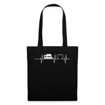 Camper Heartbeat Camping Pulse Caravan EKG Gesch - Sac en tissu - noir - Devant