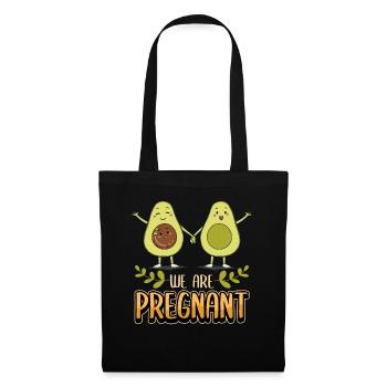 Schwangerschaft Wir sind Schwanger Avocado Baby - Stoffbeutel - Schwarz - Vorne