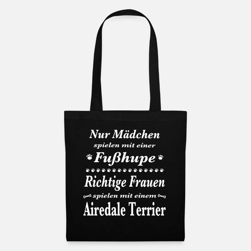 Airedale Terrier Tshirt Airedale Terrier Hund - Stoffbeutel - Schwarz