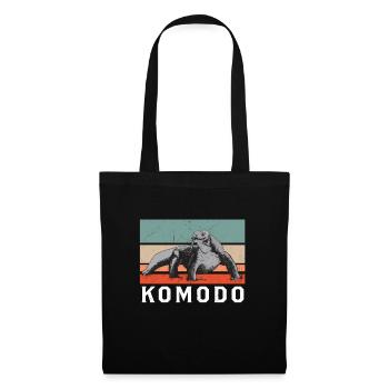 Komodo Dragon Moniteur Lézard Reptiles Rétro Vintage Komodo - Sac en tissu - noir - Devant