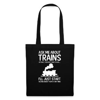 Model Railroad Ask Me About Trains Gift - Tote Bag - black - Front