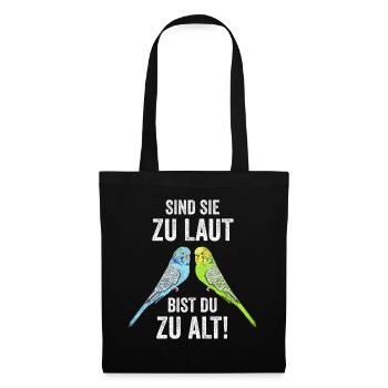 Wellensittich Vogel Wellensittichliebhaber Lustige - Stoffbeutel - Schwarz - Vorne