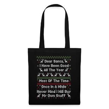 Christmas Santa Ugly Christmas Sweater - Tote Bag - black - Front