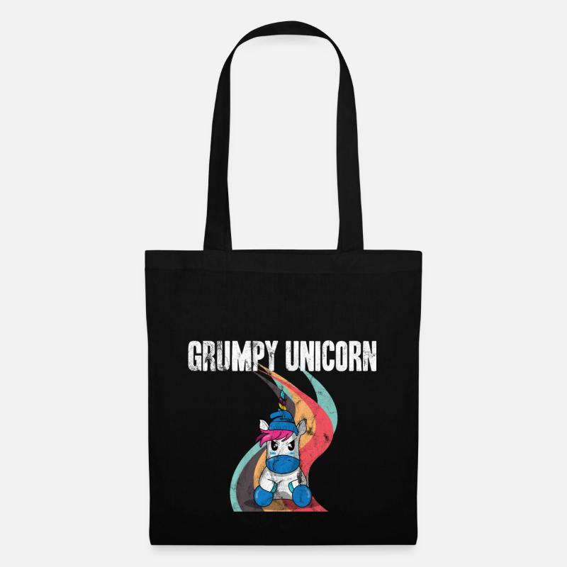 Böse Einhorn Bestseller | Grumpy Unicorn - Stoffbeutel - Schwarz