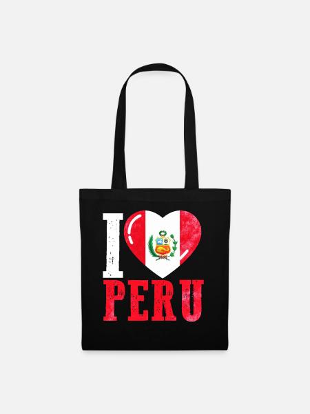 Ich liebe Peru - Stoffbeutel - Schwarz