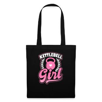 Kettlebell Kettlebell Mädchen Geschenk - Stoffbeutel - Schwarz - Vorne