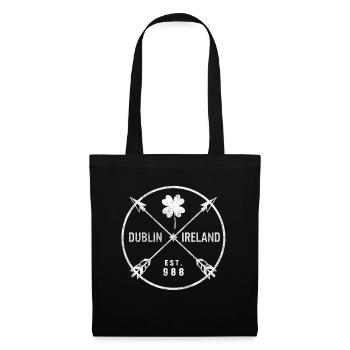 Chemise St Patricks Day Vintage Dublin Irlande Est - Sac en tissu - noir - Devant
