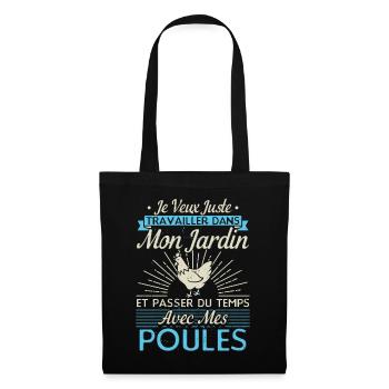 Papy Poule - Jardinage Cadeaux - Sac en tissu - noir - Devant
