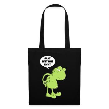 Ganz bestimmt nicht Lustiger Spruch Frosch Kröte - Stoffbeutel - Schwarz - Vorne