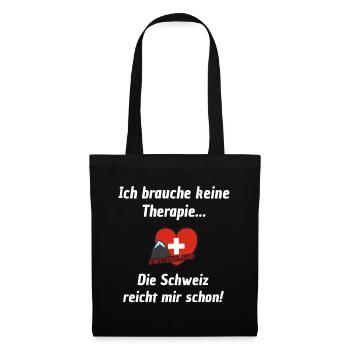 Schweiz - Stoffbeutel - Schwarz - Vorne