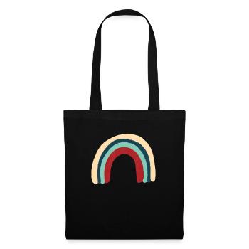Regenbogen - Stoffbeutel - Schwarz - Vorne
