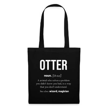 Cadeau animal mignon de loutre - Sac en tissu - noir - Devant