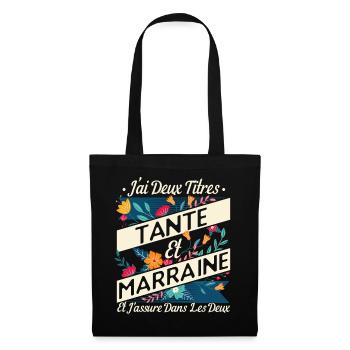 Marraine Tante Cadeau Humour - Sac en tissu - noir - Devant
