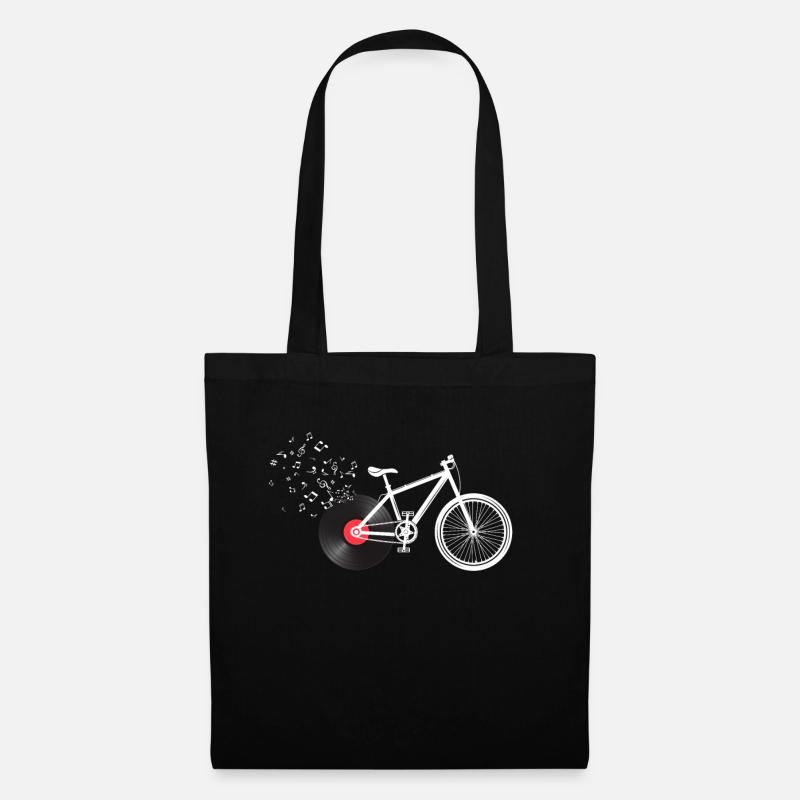 Fahrrad Vinyl Schallplatte - Stoffbeutel - Schwarz