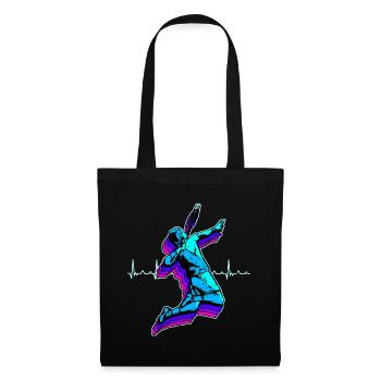 Badminton Shuttlecock Racket Sport Hobby Gift - Tote Bag - black - Front
