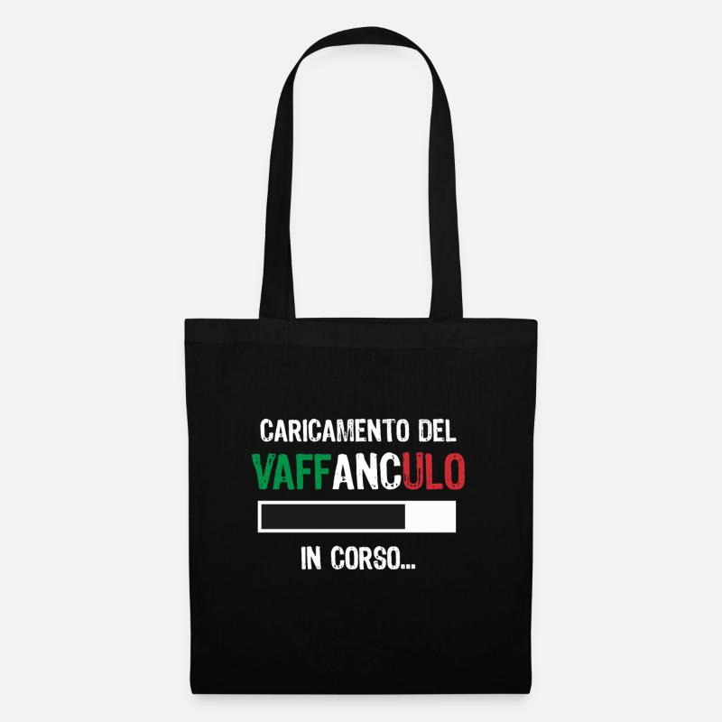 Vaffanculo italienischer Spruch ü Italien Geschenk - Stoffbeutel - Schwarz