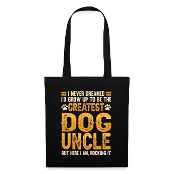 Chien oncle papa père drôle disant cadeau - Sac en tissu - noir - Devant