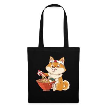 Ramen Shiba Inu Japan Dog Noodle Soup Gift - Tote Bag - black - Front