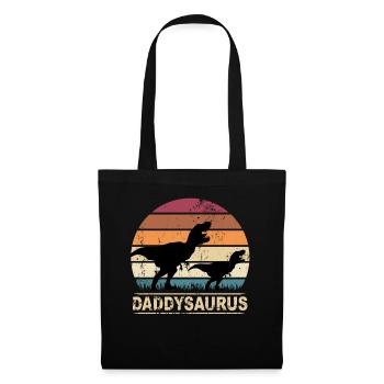 Daddysaurus dinosaur kids dinos gift - Tote Bag - black - Front