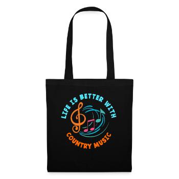 La vie est meilleure avec la musique country - Sac en tissu - noir - Devant