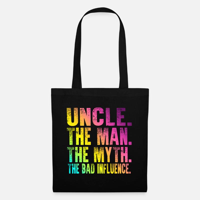 Onkel Der Mann Der Mythos Das Bad Influence Shirt - Stoffbeutel - Schwarz