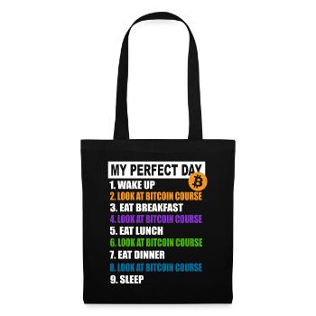 My Perfect Day Bitcoin - Cryptocurrency Daily Schedule - Tote Bag - black - Front