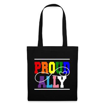 Pride Proud Ally Citation lesbienne gay - Sac en tissu - noir - Devant